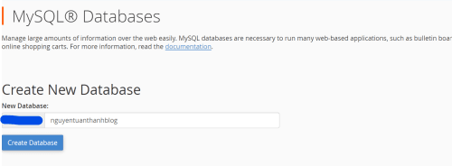 Tutorial Thiết kế Website – Cài đặt tên miền - Hosting Cpanel và CMS 6 tạo tài khoản database mới